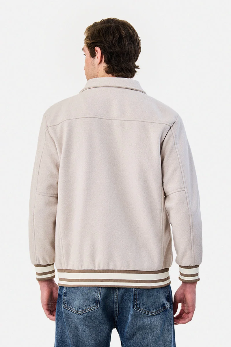 Snitch  Beige Embroidered Jacket for Men | Best Price UAE